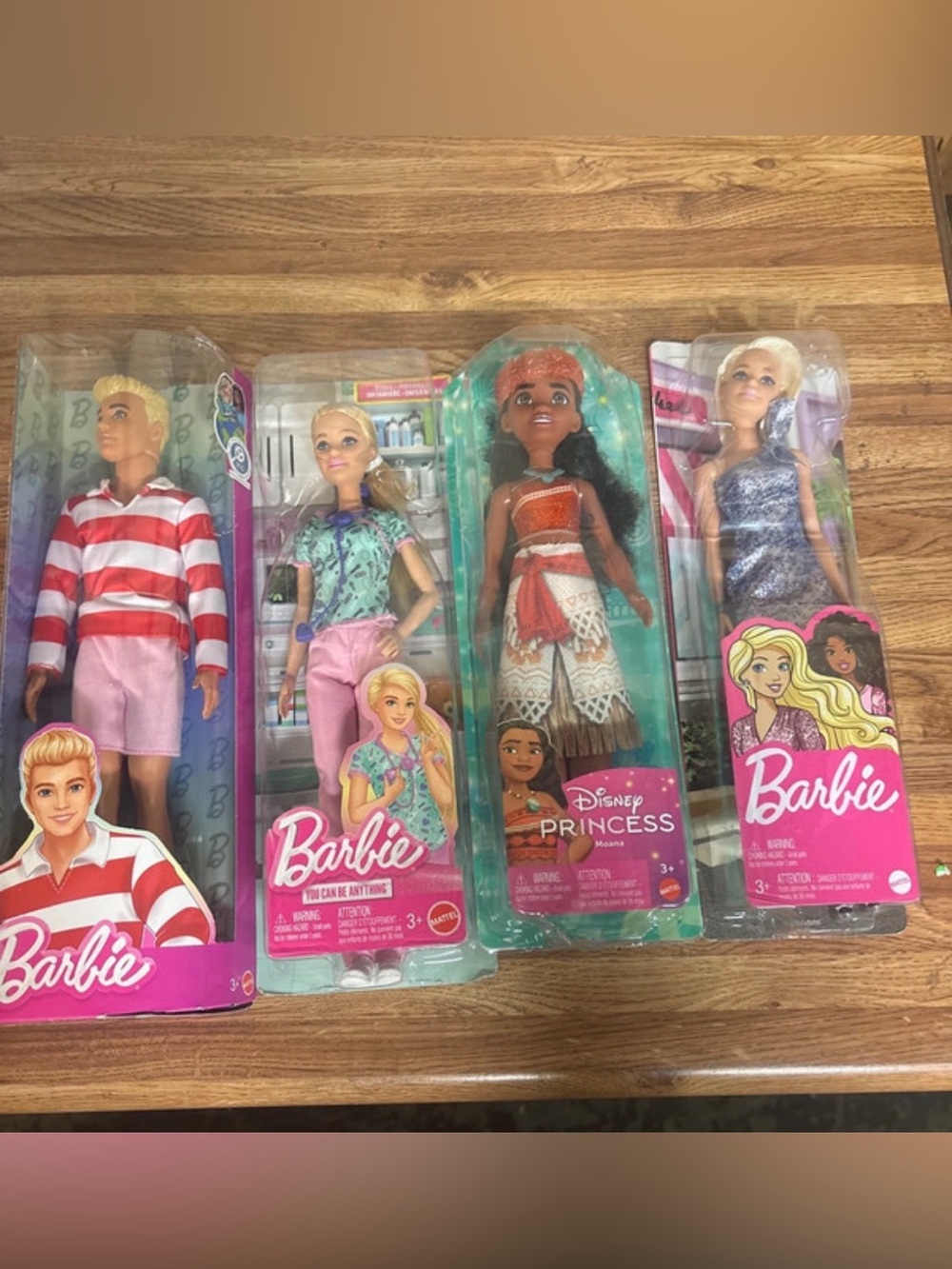 Barbie Kids Doll Assortment - Blonde & Moana Characters in Pink, Coral, Blue